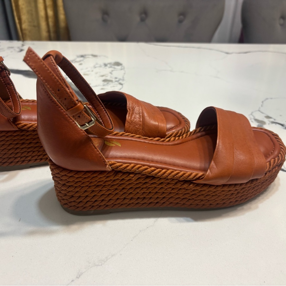 Sarto Brown Leather Women's Sandals - Picture 2 of 5